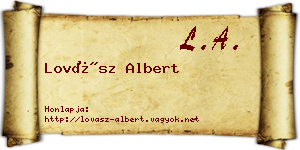 Lovász Albert névjegykártya