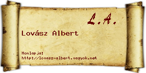 Lovász Albert névjegykártya
